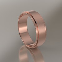 Brushed Rose Gold 6mm Step Edge Wedding Band
