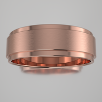 Brushed Rose Gold 6mm Step Edge Wedding Band