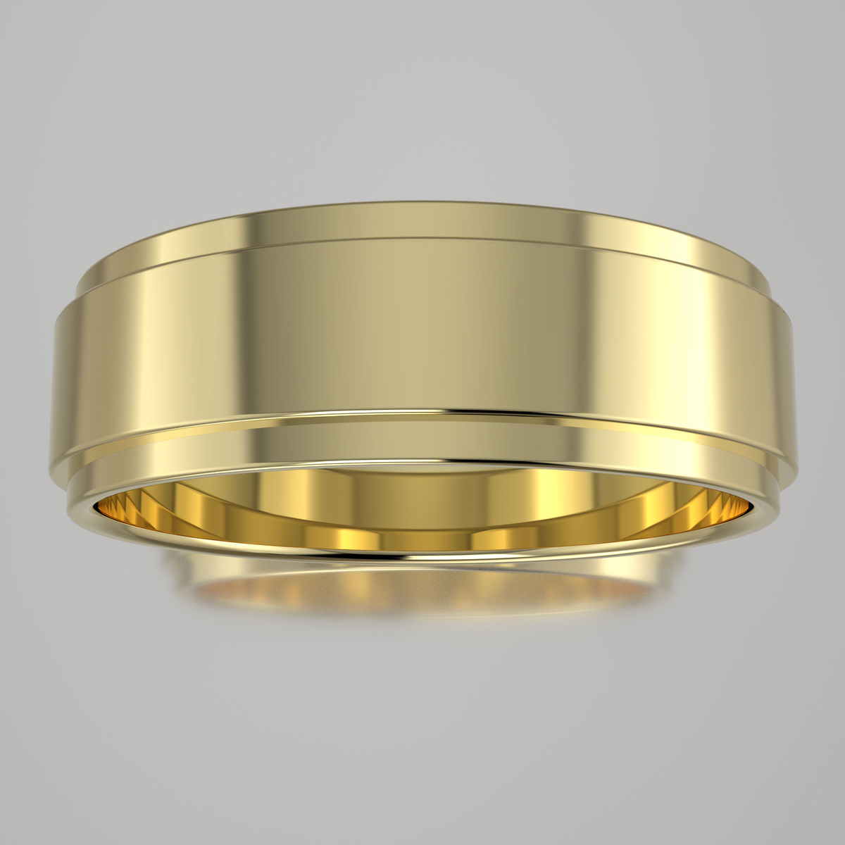 Polished Yellow Gold 6mm Step Edge Wedding Band