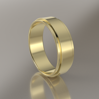 Polished Yellow Gold 6mm Step Edge Wedding Band