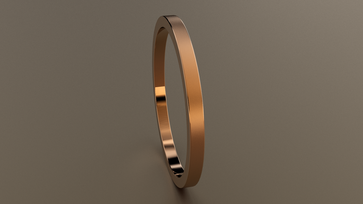 Brushed Rose Gold 1.5mm Flat Wedding Band