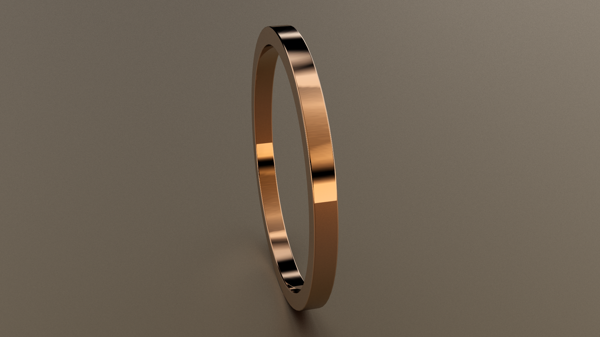 Polished Rose Gold 1.5mm Flat Wedding Band