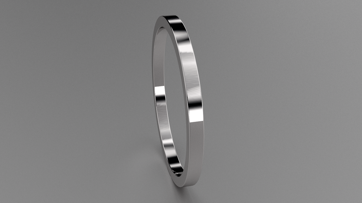 Polished Sterling Silver 1.5mm Flat Wedding Band