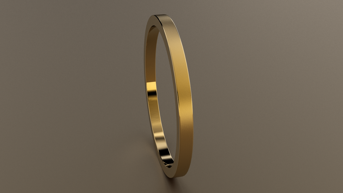 Brushed Yellow Gold 1.5mm Flat Wedding Band