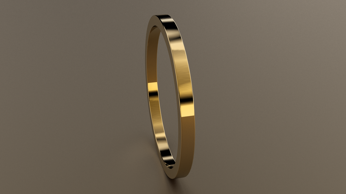 Polished Yellow Gold 1.5mm Flat Wedding Band