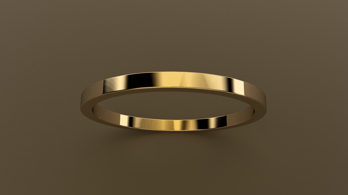 Polished Yellow Gold 1.5mm Flat Wedding Band
