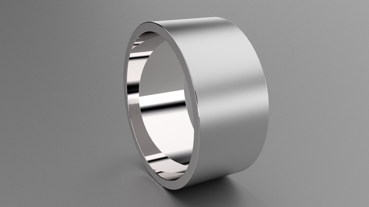 Brushed Sterling Silver 10mm Flat Wedding Band