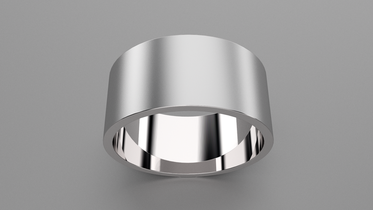 Brushed Sterling Silver 10mm Flat Wedding Band