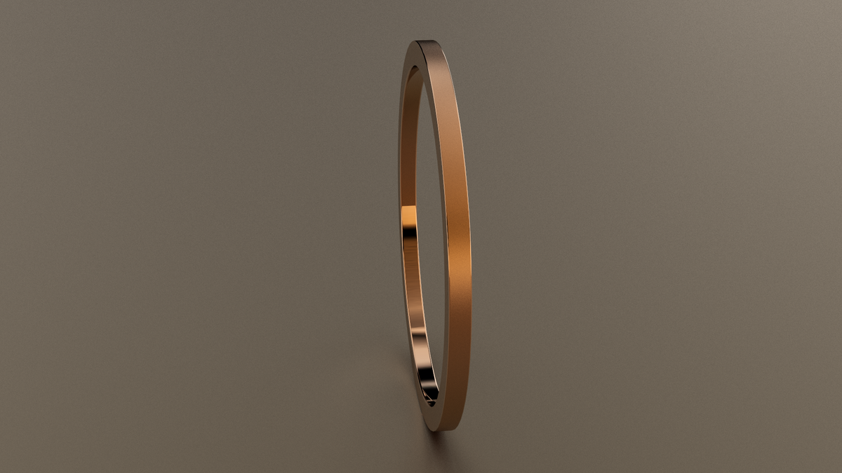 Brushed Rose Gold 1mm Flat Wedding Band