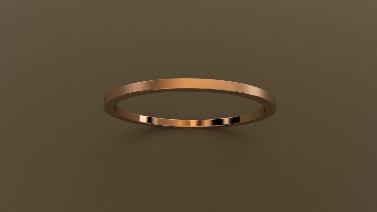 Brushed Rose Gold 1mm Flat Wedding Band
