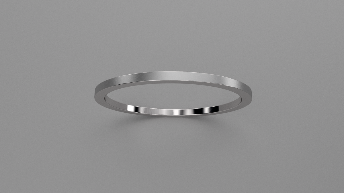 Brushed Sterling Silver 1mm Flat Wedding Band