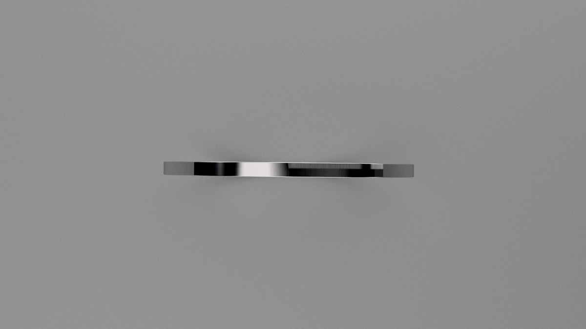 Polished Sterling Silver 1mm Flat Wedding Band