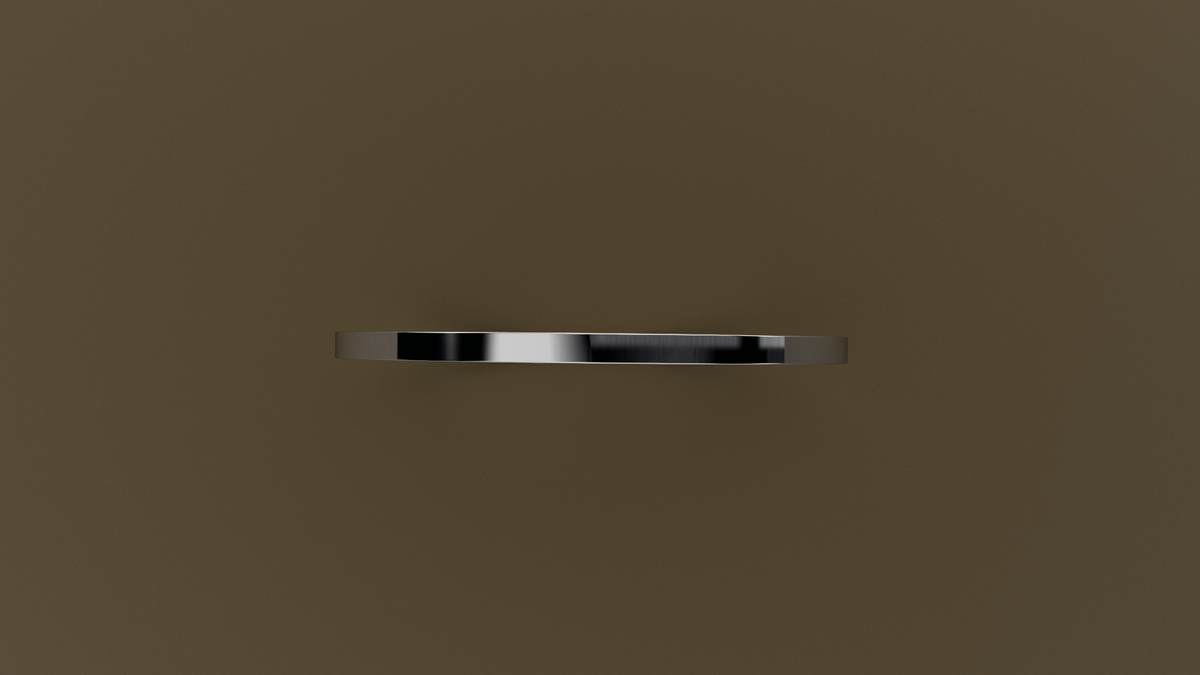 Polished White Gold 1mm Flat Wedding Band