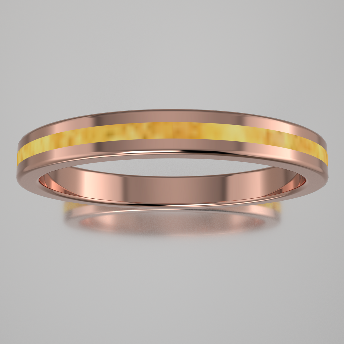 Polished Rose Gold 2.5mm Stacking Shimmer Gold Resin