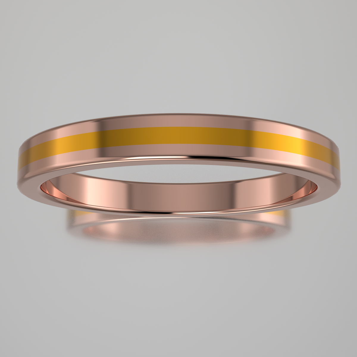 Polished Rose Gold 2.5mm Stacking Yellow Resin