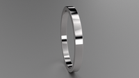 Polished Sterling Silver 2mm Flat Wedding Band