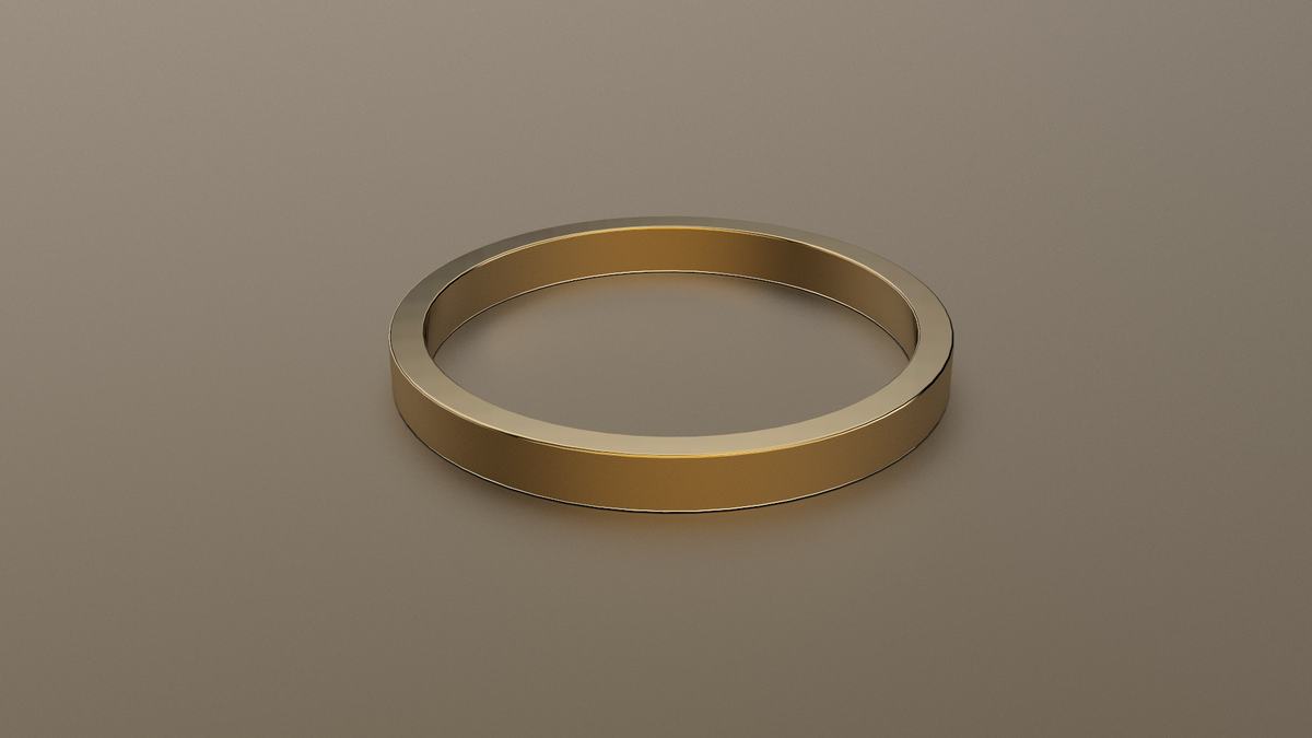 Brushed Yellow Gold 2mm Flat Wedding Band
