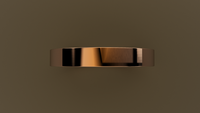 Polished Rose Gold 3mm Flat Wedding Band