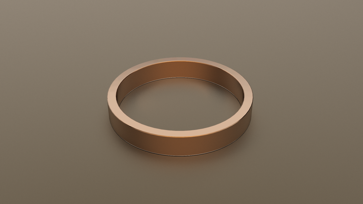 Polished Rose Gold 3mm Flat Wedding Band