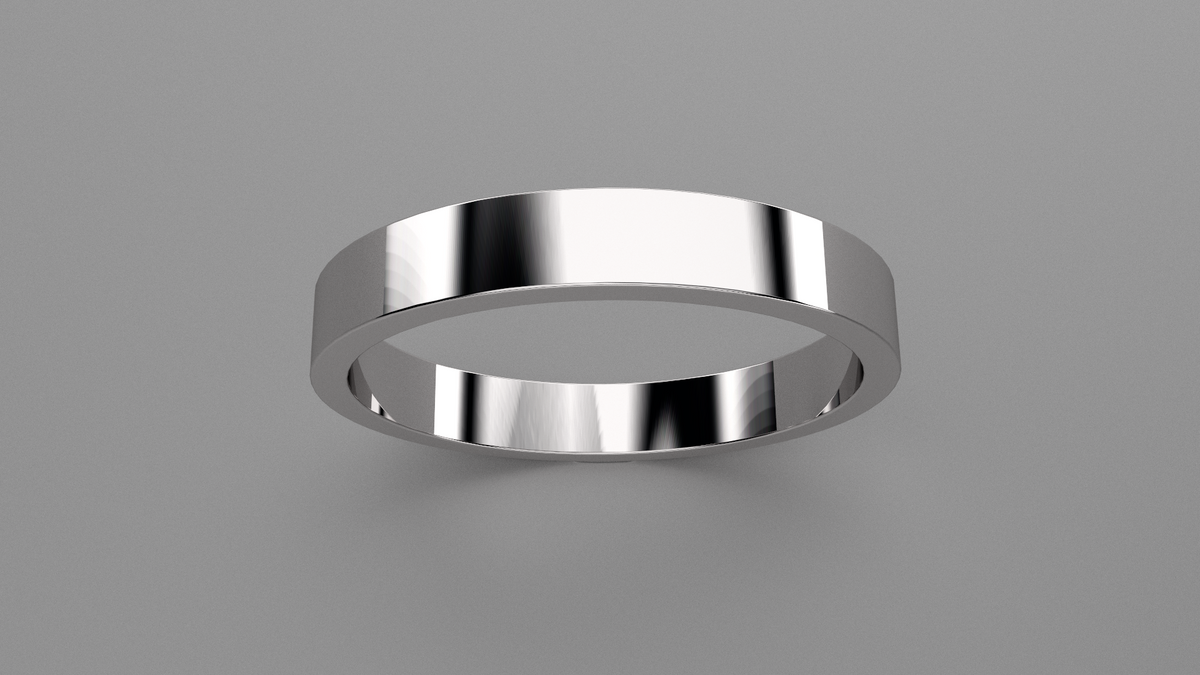 Polished Sterling Silver 3mm Flat Wedding Band