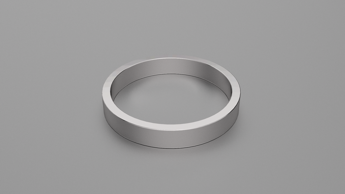 Polished Sterling Silver 3mm Flat Wedding Band