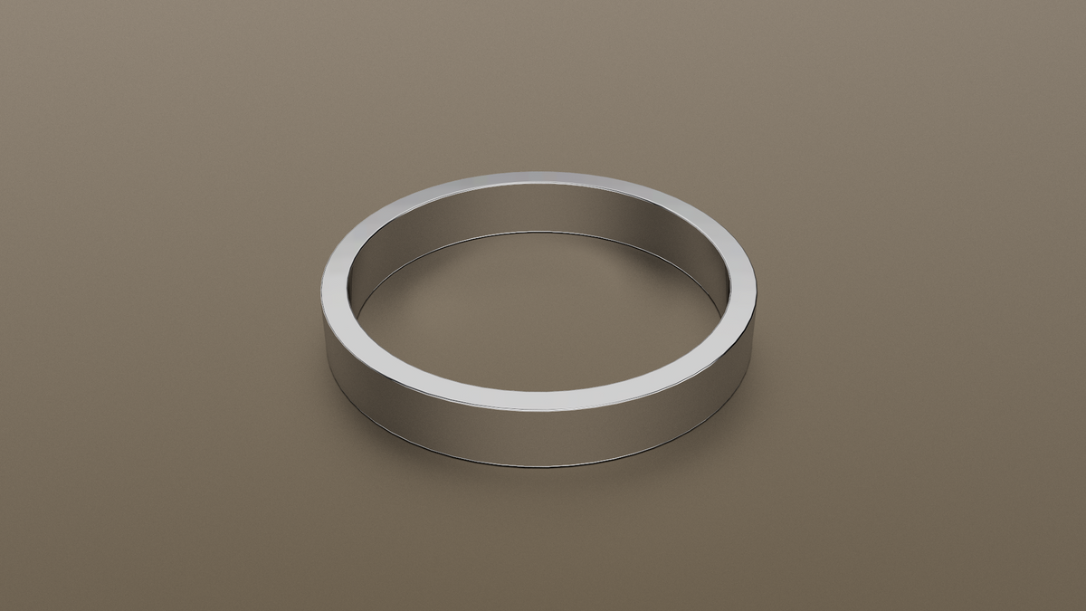 Brushed White Gold 3mm Flat Wedding Band