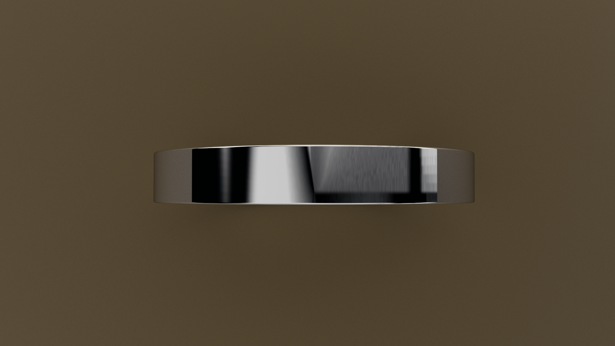 Polished White Gold 3mm Flat Wedding Band