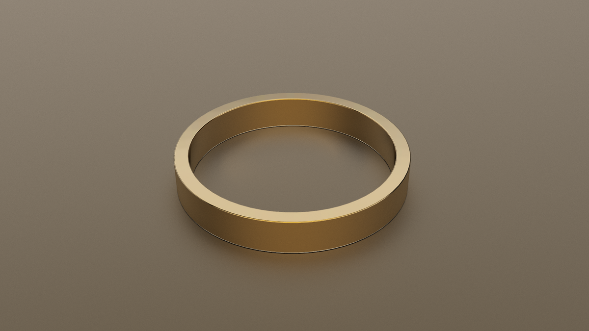 Brushed Yellow Gold 3mm Flat Wedding Band