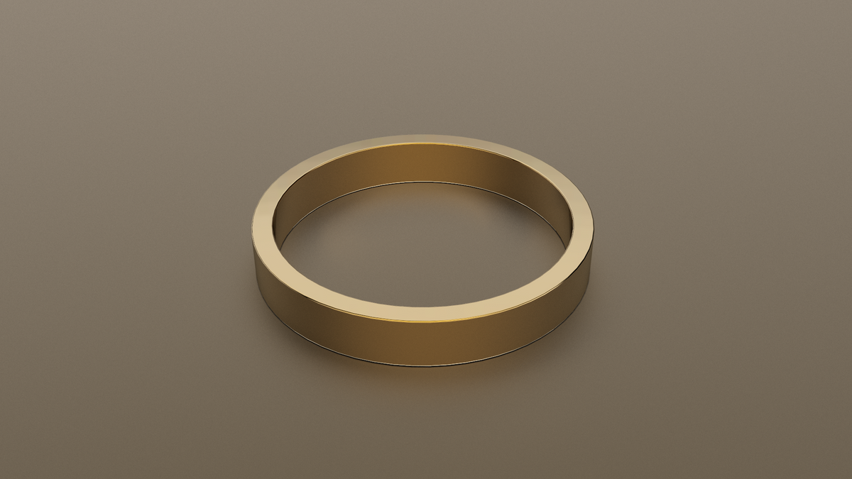 Polished Yellow Gold 3mm Flat Wedding Band