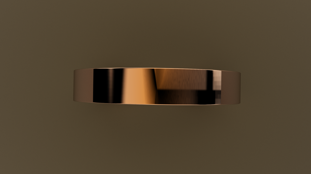 Polished Rose Gold 4mm Flat Wedding Band