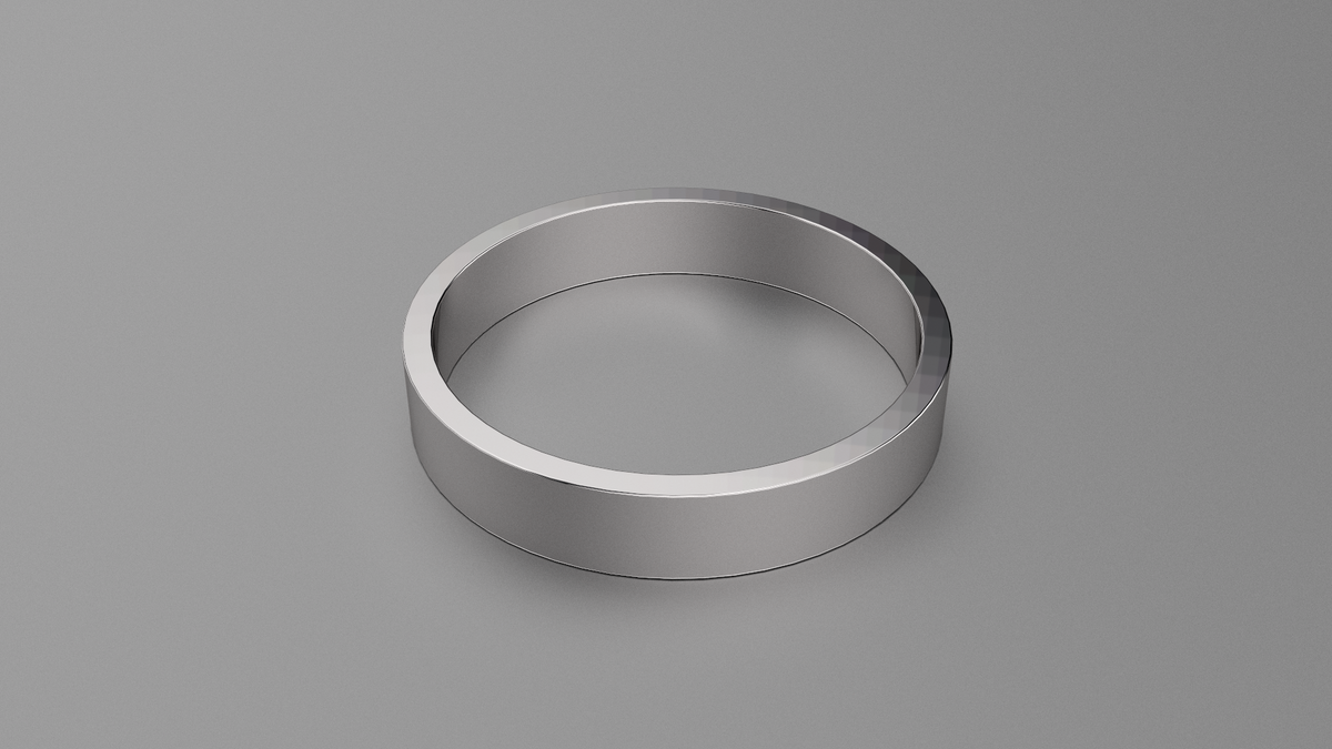 Polished Sterling Silver 4mm Flat Wedding Band