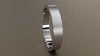 Brushed White Gold 4mm Flat Wedding Band