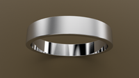 Brushed White Gold 4mm Flat Wedding Band