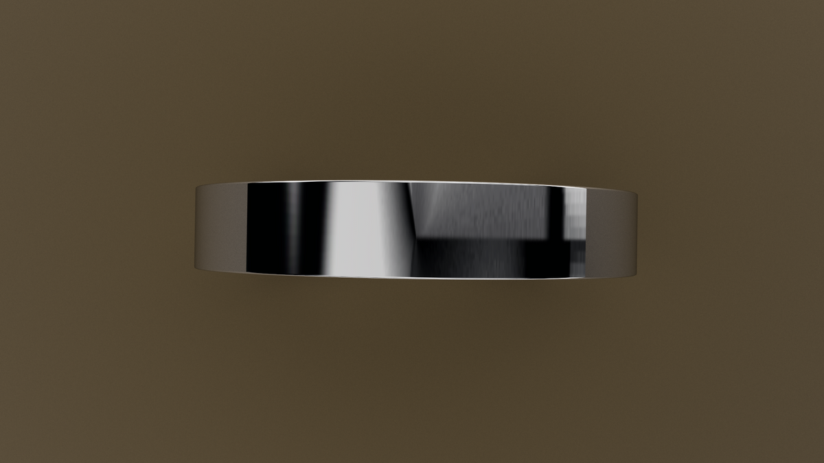 Polished White Gold 4mm Flat Wedding Band