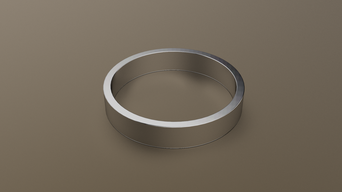Polished White Gold 4mm Flat Wedding Band