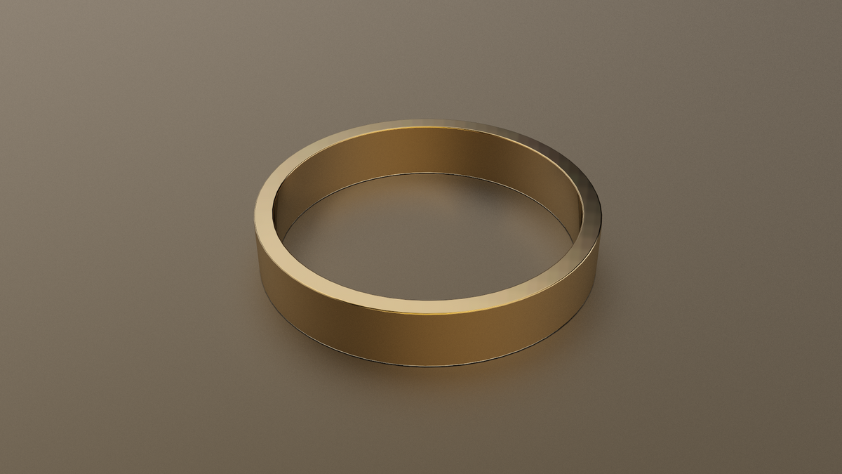 Brushed Yellow Gold 4mm Flat Wedding Band