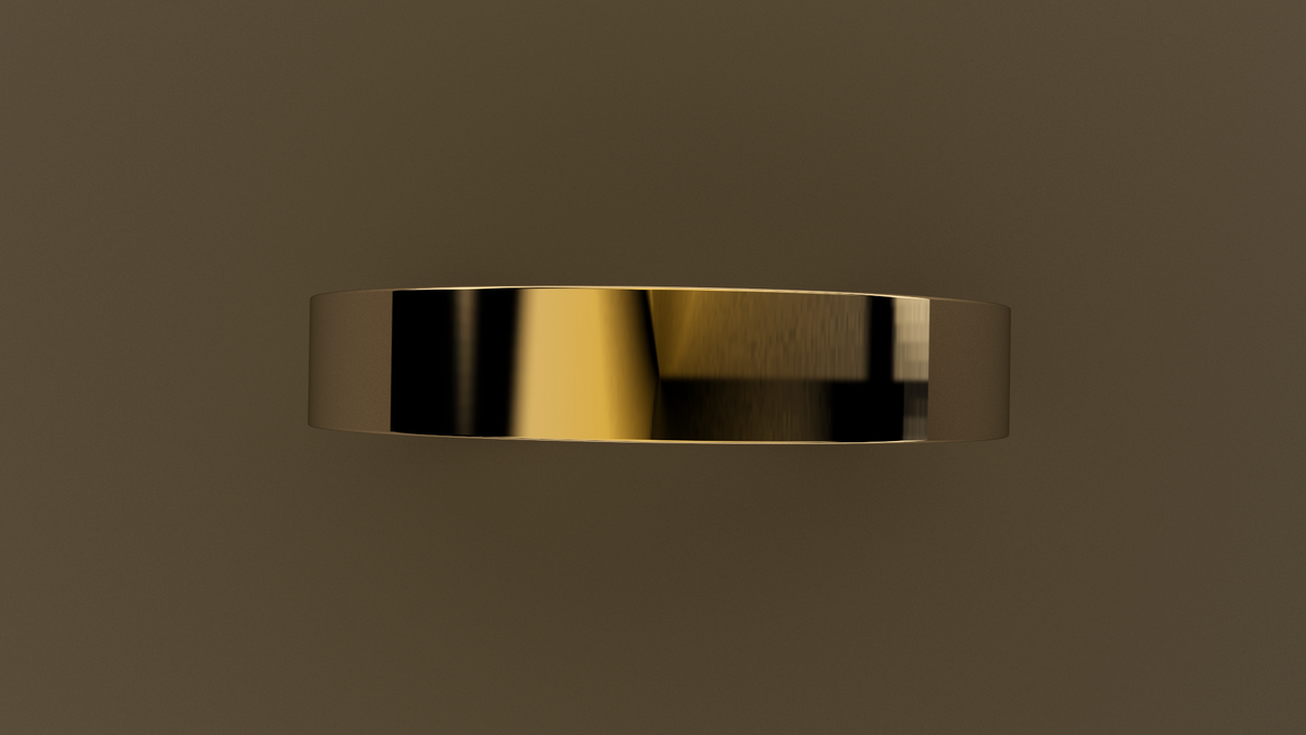 Polished Yellow Gold 4mm Flat Wedding Band