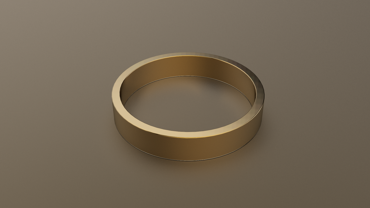 Polished Yellow Gold 4mm Flat Wedding Band