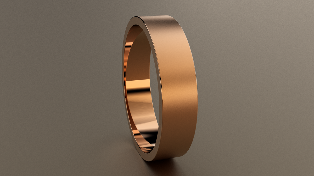Brushed Rose Gold 5mm Flat Wedding Band