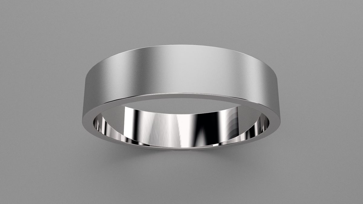 Brushed Sterling Silver 5mm Flat Wedding Band