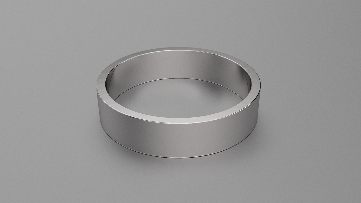 Polished Sterling Silver 5mm Flat Wedding Band