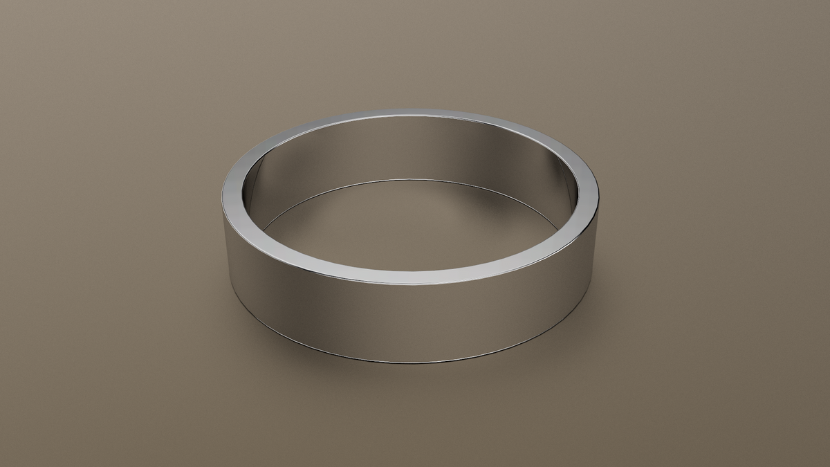 Brushed White Gold 5mm Flat Wedding Band