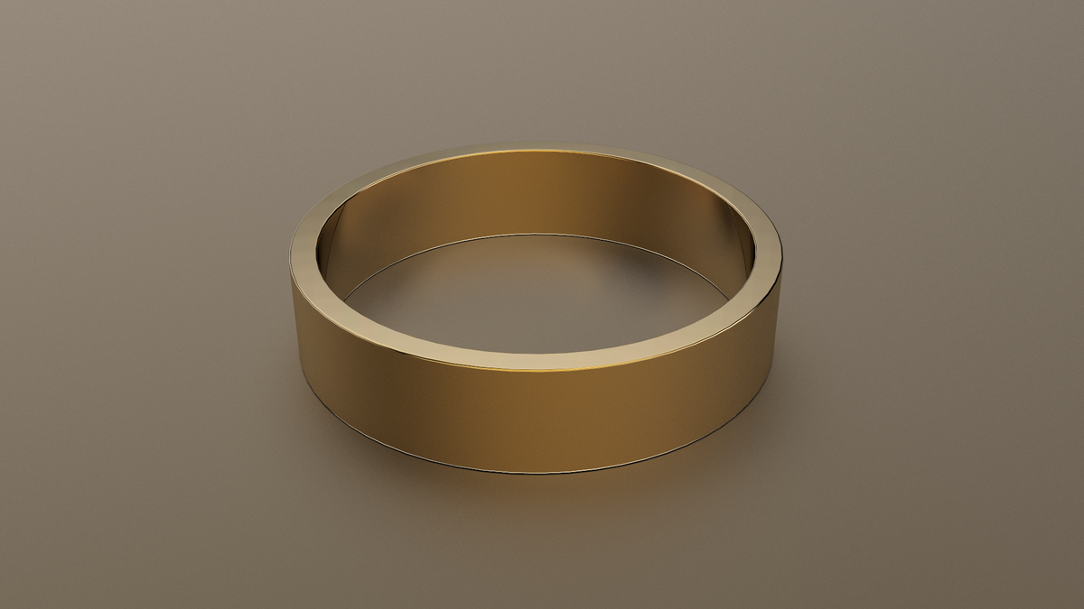 Brushed Yellow Gold 5mm Flat Wedding Band