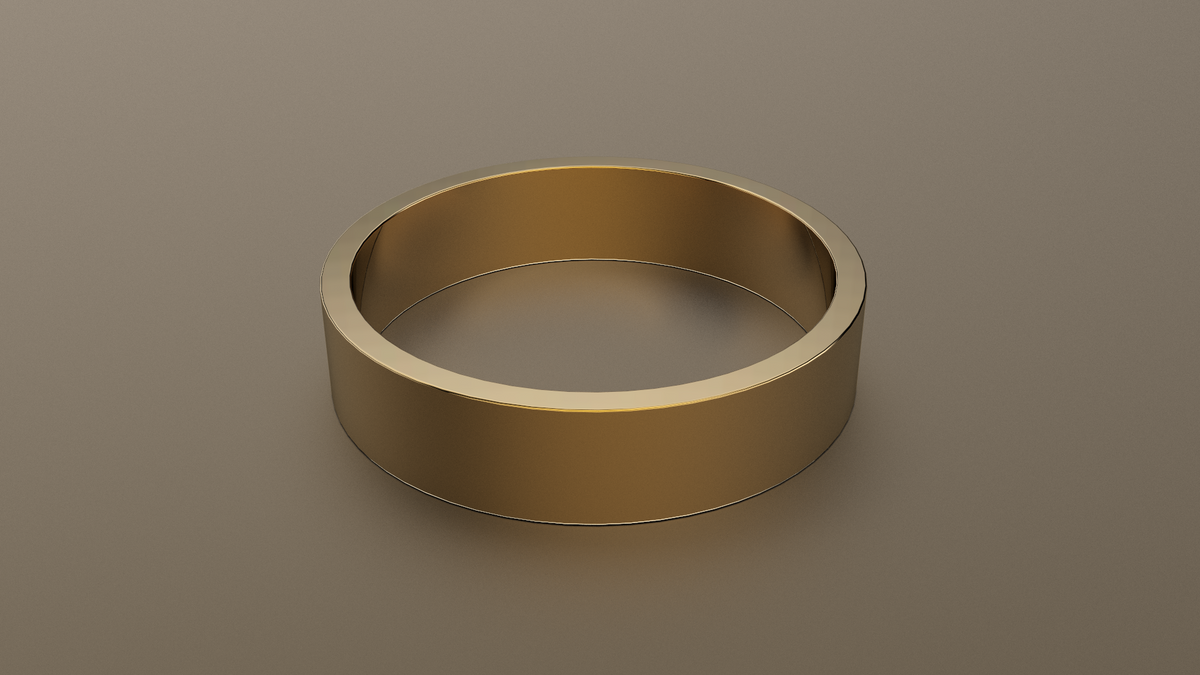 Polished Yellow Gold 5mm Flat Wedding Band