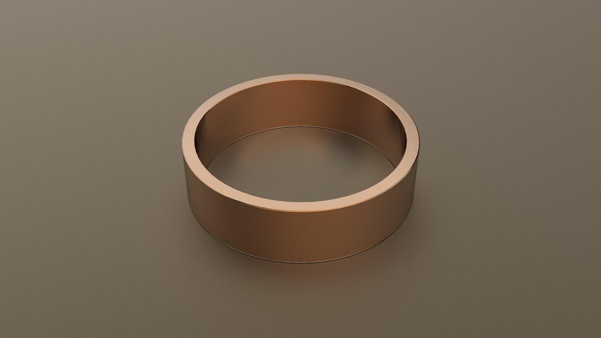 Polished Rose Gold 6mm Flat Wedding Band