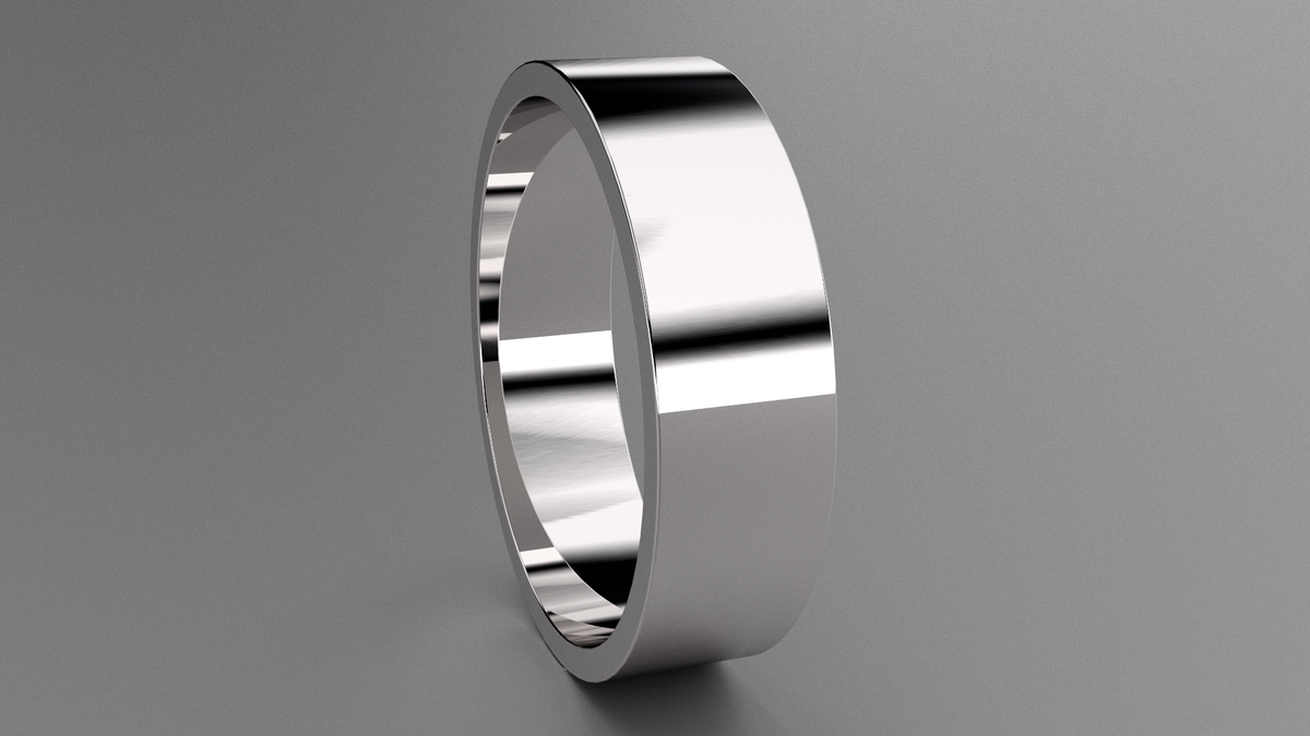 Polished Sterling Silver 6mm Flat Wedding Band