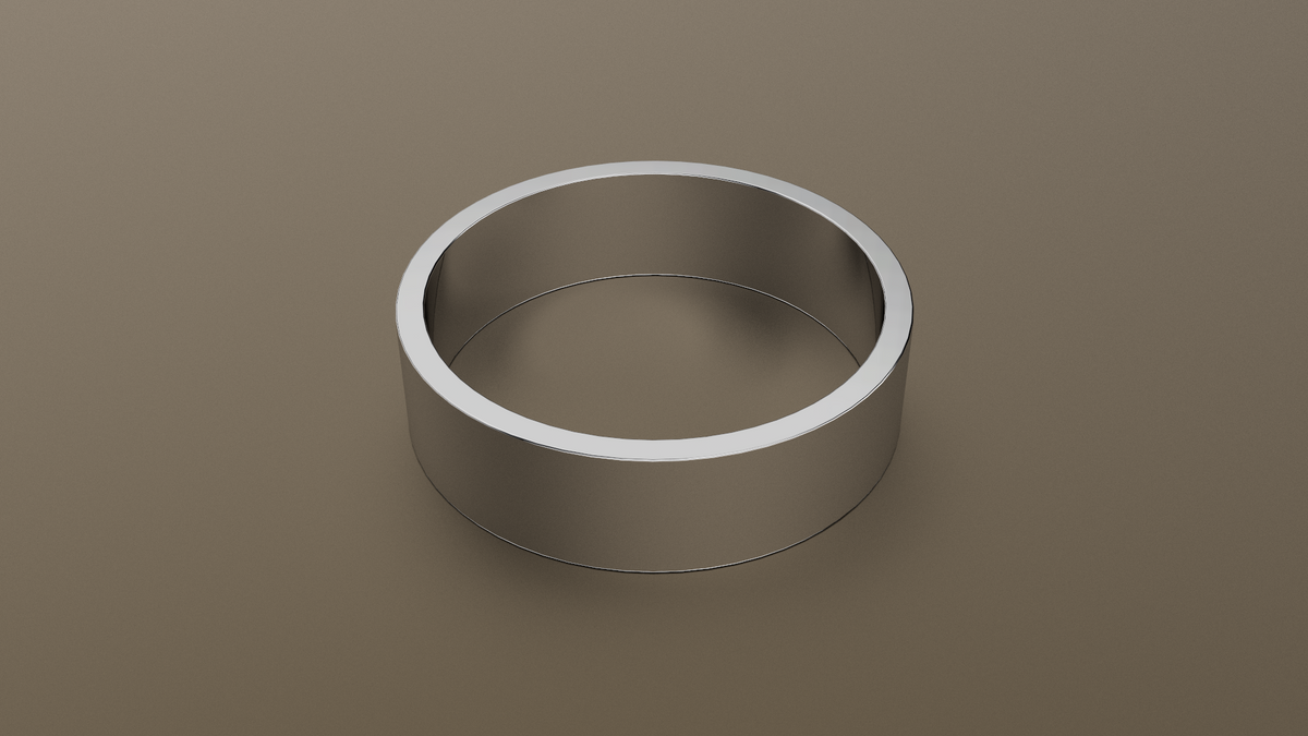 Brushed White Gold 6mm Flat Wedding Band