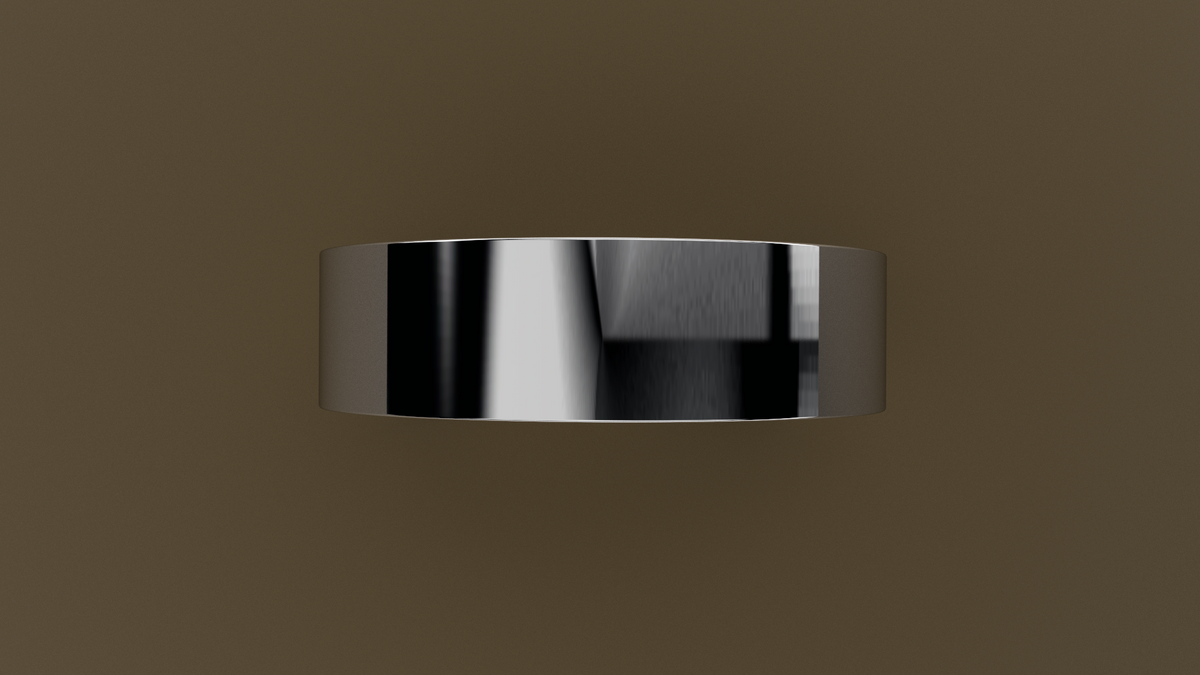 Polished White Gold 6mm Flat Wedding Band