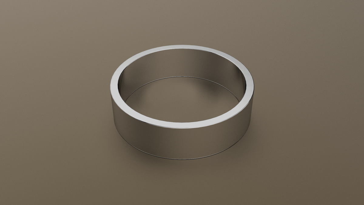 Polished White Gold 6mm Flat Wedding Band