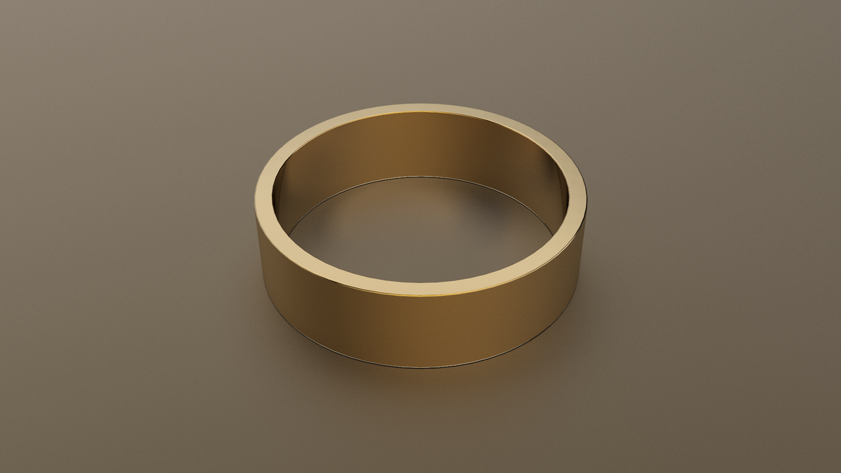 Brushed Yellow Gold 6mm Flat Wedding Band